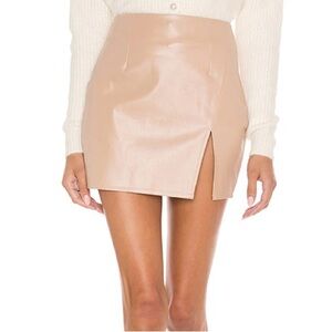 superdown Trinity Faux Leather Skirt, Nude, Size M